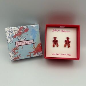 *New* Betsey Johnson Red Lobster Stud Earrings